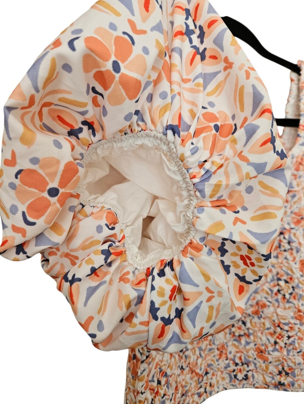 Anthropologie Dolan Off The Shoulder Textured Top in Orange Motif M Cottagecore - Picture 9 of 11
